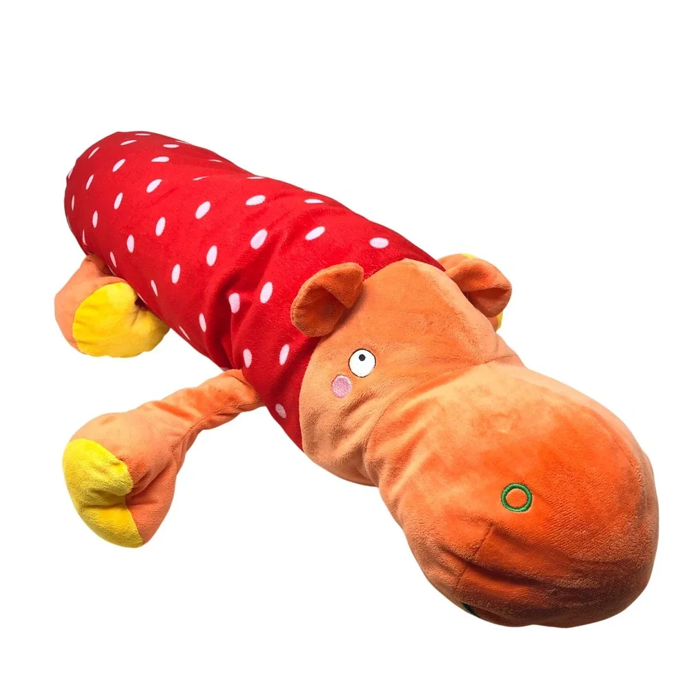 Ikea Barnslig Flodhast Red Hippo Plush Pillow‎ Orange Polka Dot 30